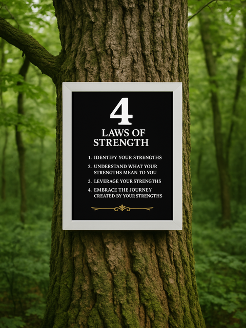 4 Laws of Strength Black Background