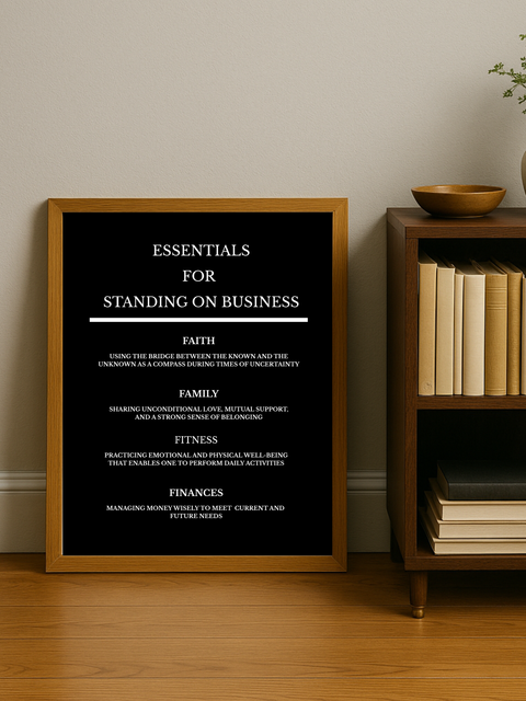 Essentials of Standing on Business -Black Background