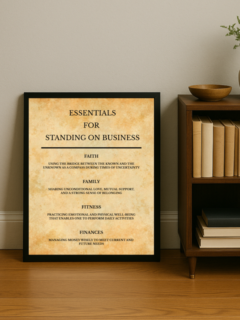 Essentials of Standing on Business - Warm Parchment Background