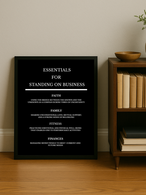 Essentials of Standing on Business -Black Background