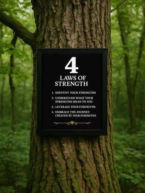 4 Laws of Strength Black Background