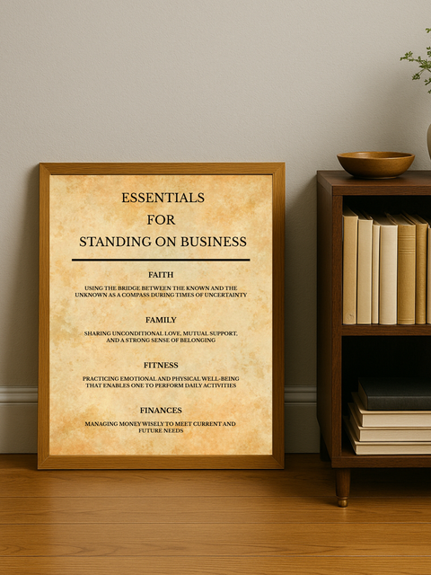 Essentials of Standing on Business - Warm Parchment Background