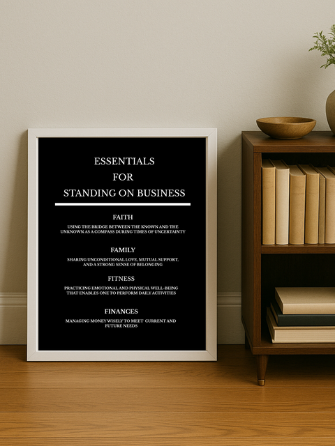Essentials of Standing on Business -Black Background