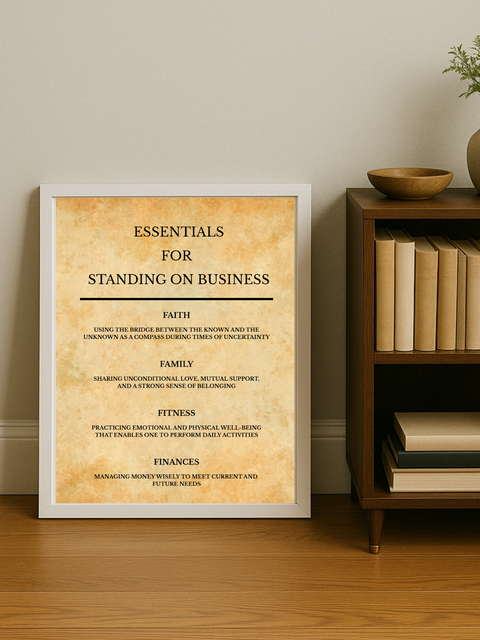 Essentials of Standing on Business - Warm Parchment Background